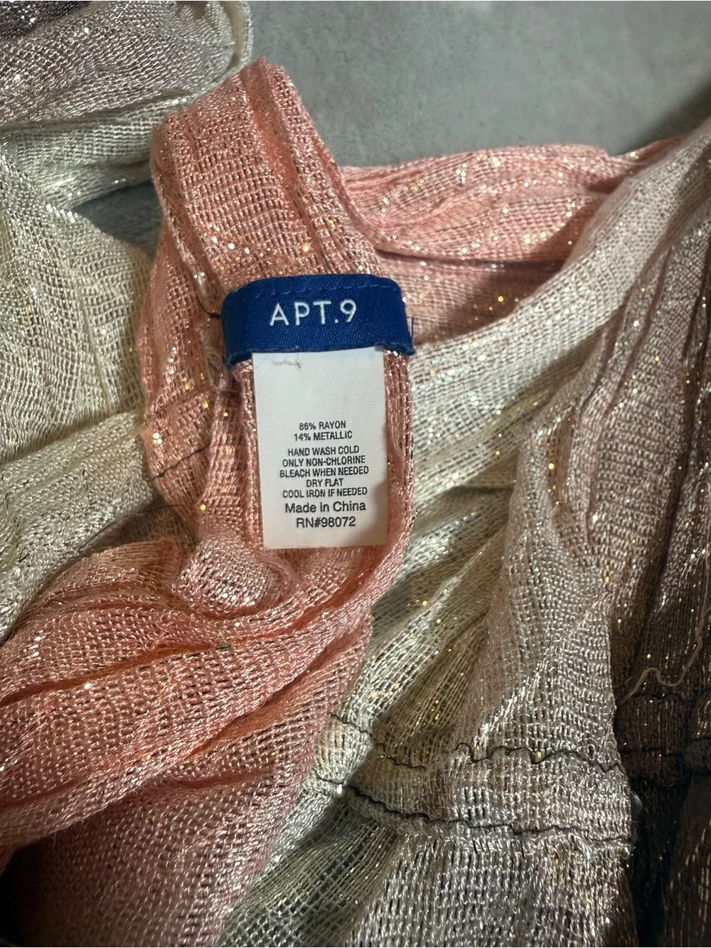 Lightweight Pink, Cream & Brown Infinity Shimmer Scarf